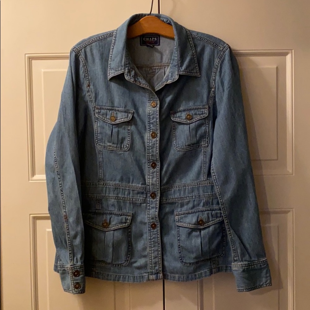 Chaps jean jacket with set-in waist panel